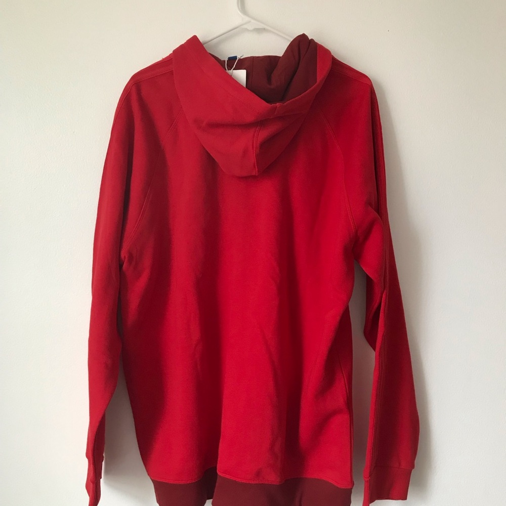 Adidas Originals 3 Stripe — Red Zip-Up Hoodie XL - Picture 3 of 4